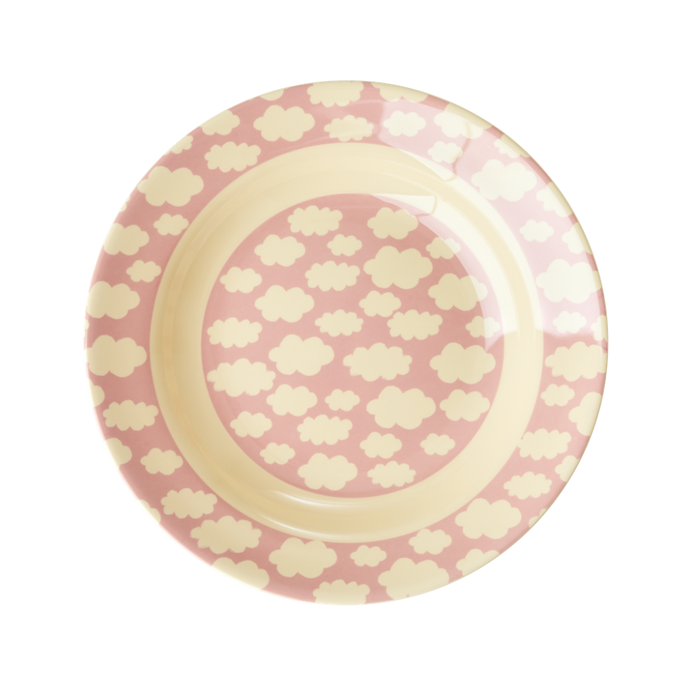 Pink Cloud Print Melamine Kids Bowl Rice DK